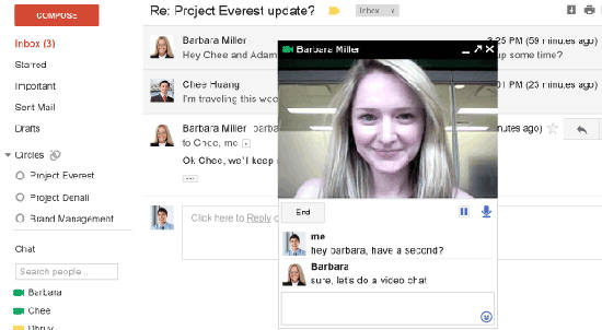 chat vidéo sur www.gmail.com