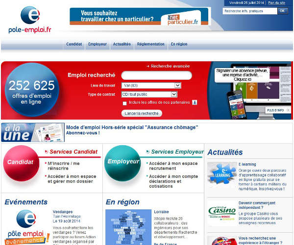 site www.pole-emploi.fr